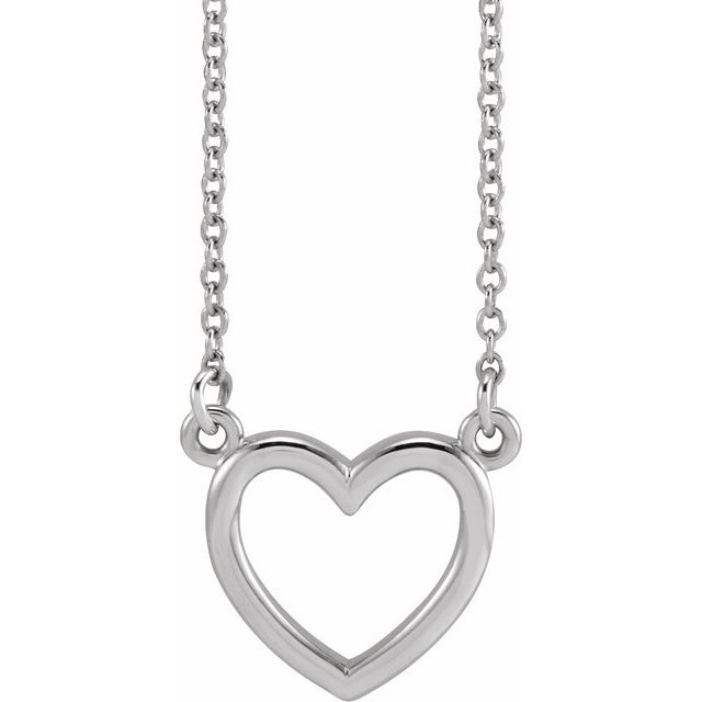 Sterling Silver Heart 16" Necklace