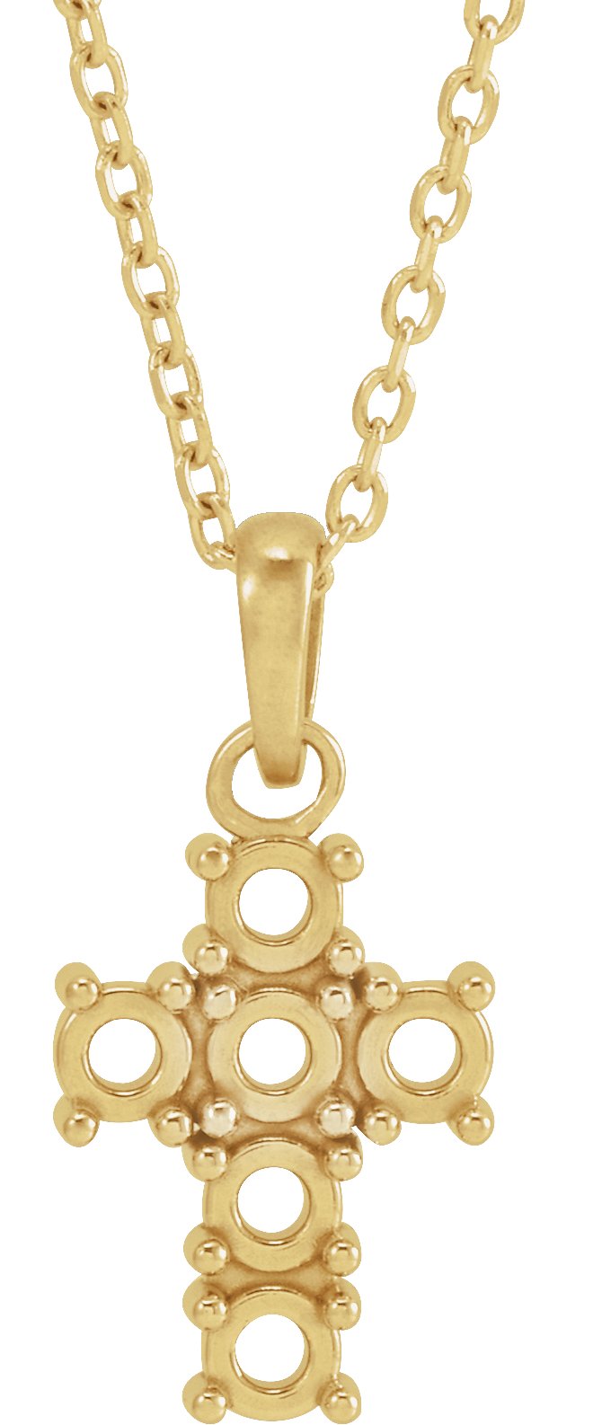 Rose-Cut Cross Necklace or Pendant