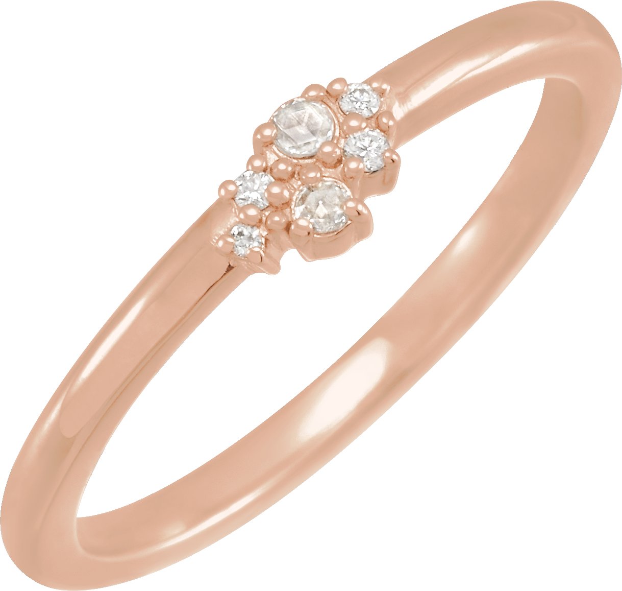 Rose-Cut Stackable Ring