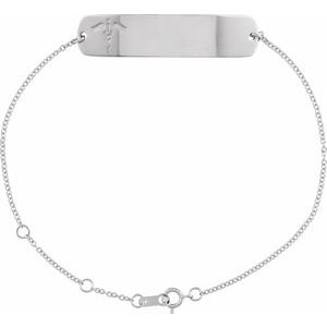 Sterling Silver Engravable Medical Identification 6 1/2-7 1/2" Bracelet