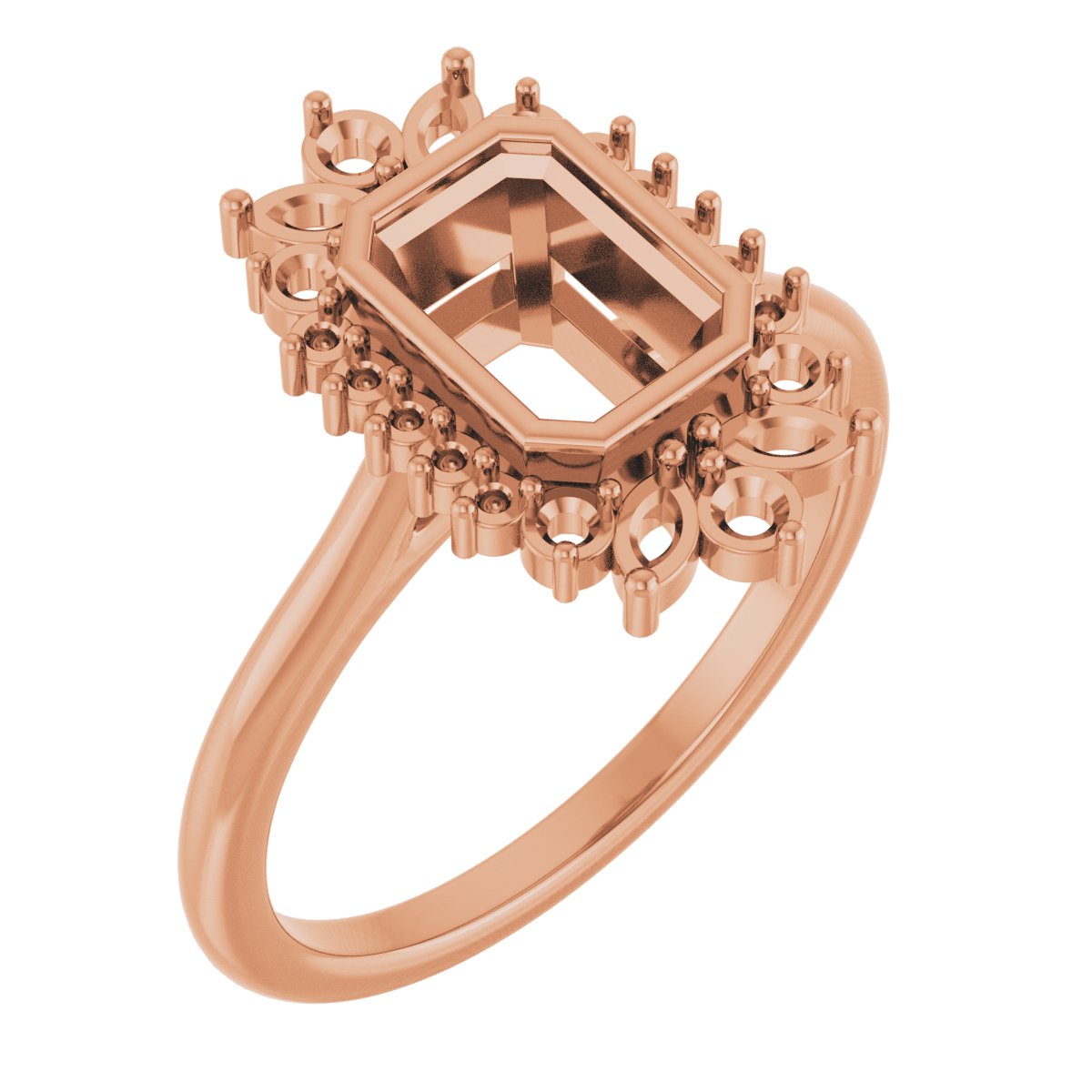 Bezel-Set Halo-Style Engagement Ring or Band