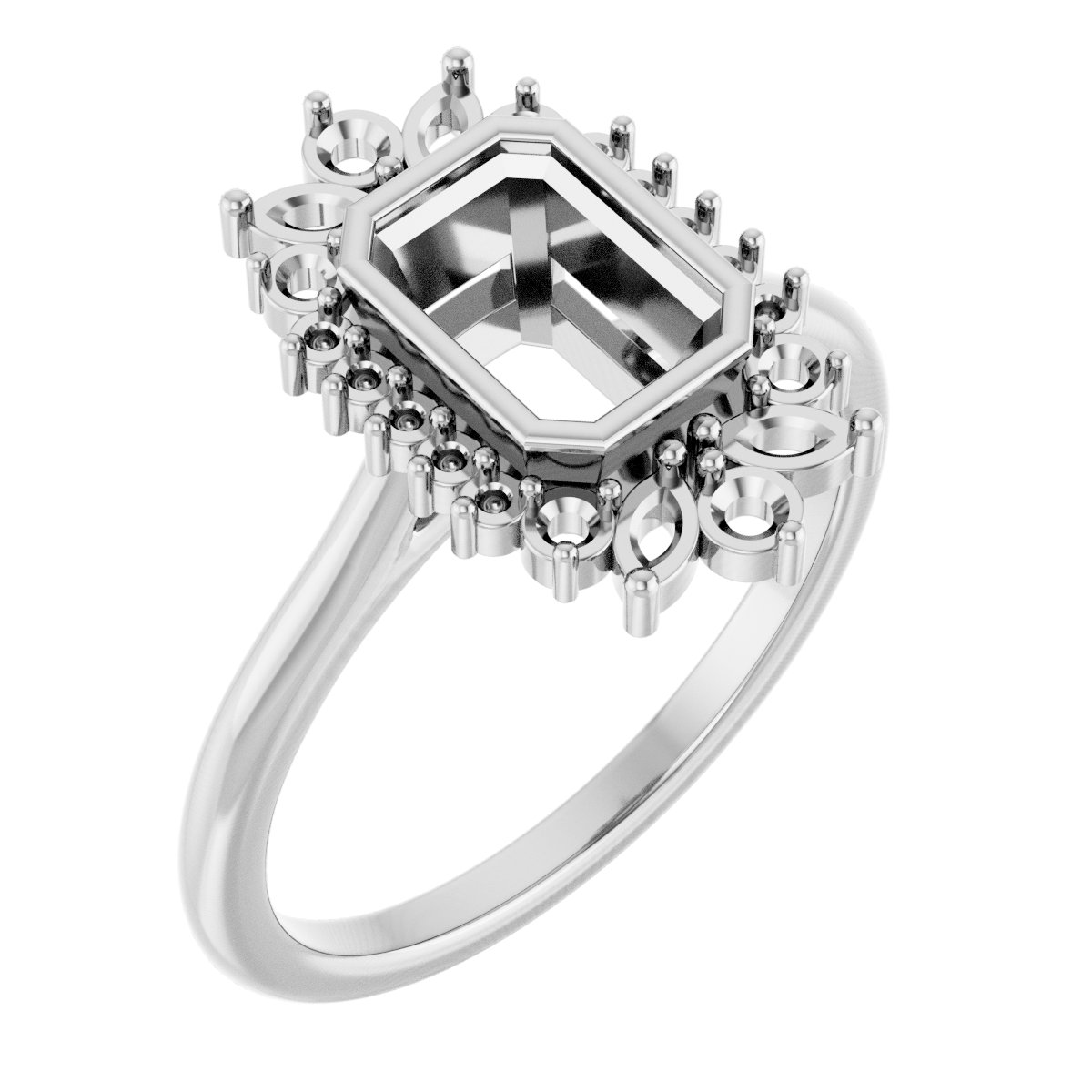 Bezel-Set Halo-Style Engagement Ring or Band
