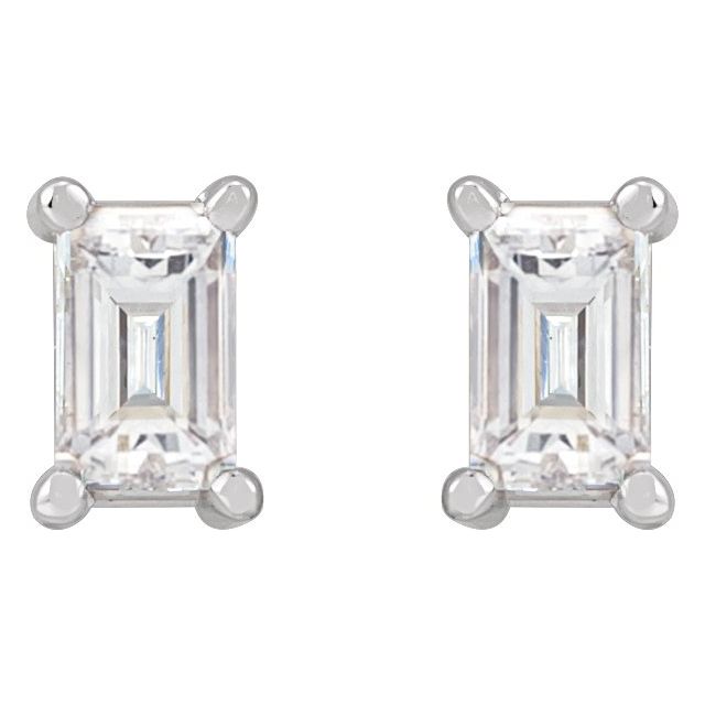 14K White 1/8 CTW Natural Diamond Stud Earrings