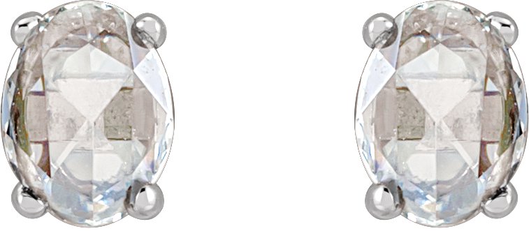 Alternative view of Oval 4-Prong Rose-Cut Stud Earrings