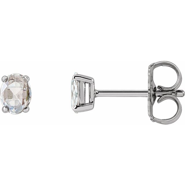 Sterling Silver 1/5 CTW Rose-Cut Natural Diamond Earrings