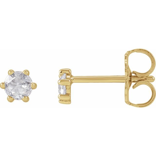 14K Yellow 1/8 CTW Rose-Cut Natural Diamond Earrings