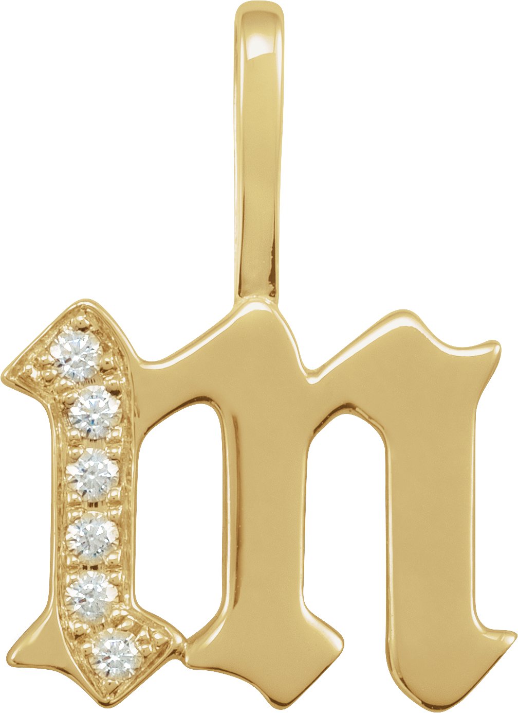 Diamond Gothic Initial Charm