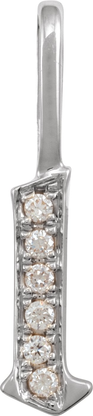 14K White .04 CTW Natural Diamond Gothic Initial L Charm/Pendant