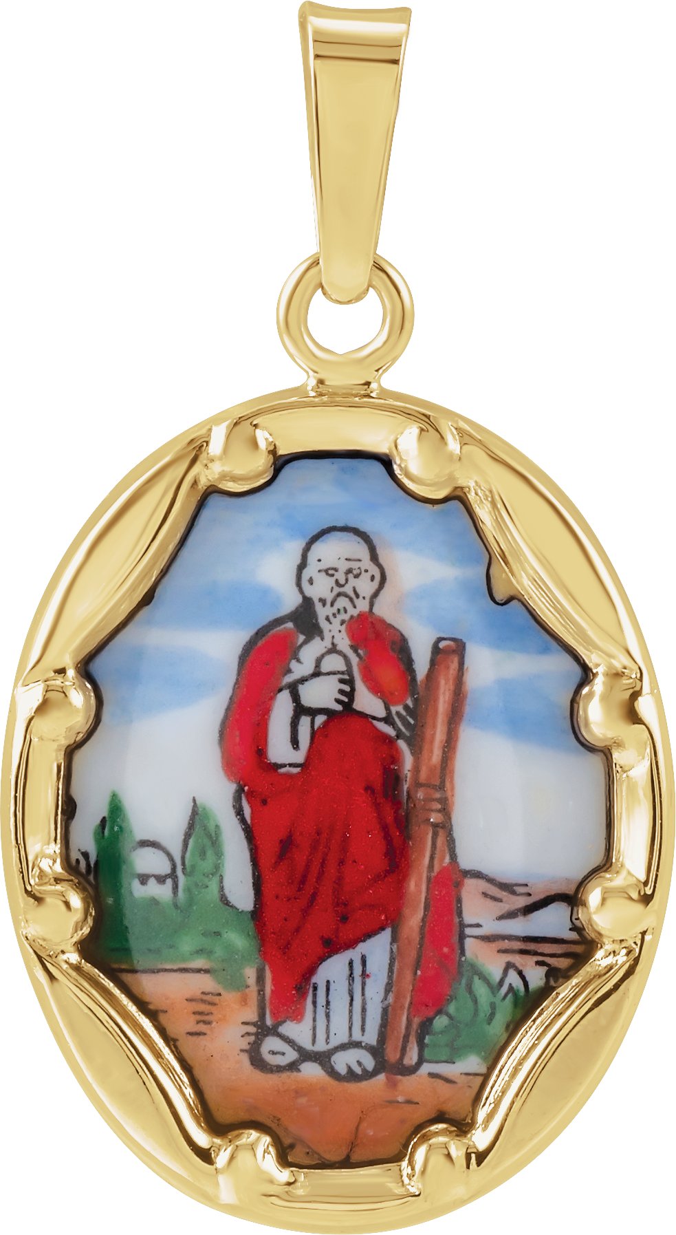 Hand Painted Porcelain St. Jude Medal