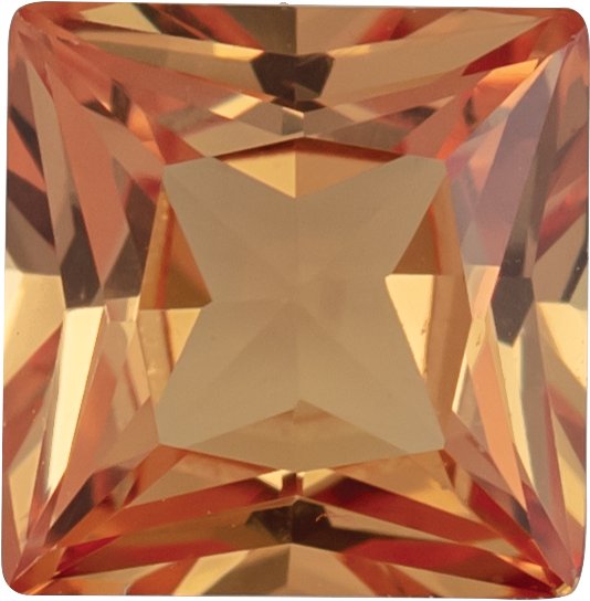 Square Lab-Grown Orange Sapphire