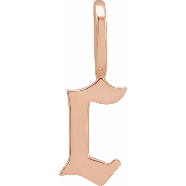 Solid 14k Rose Gold Lowercase Alphabet Initial Letter w Charm