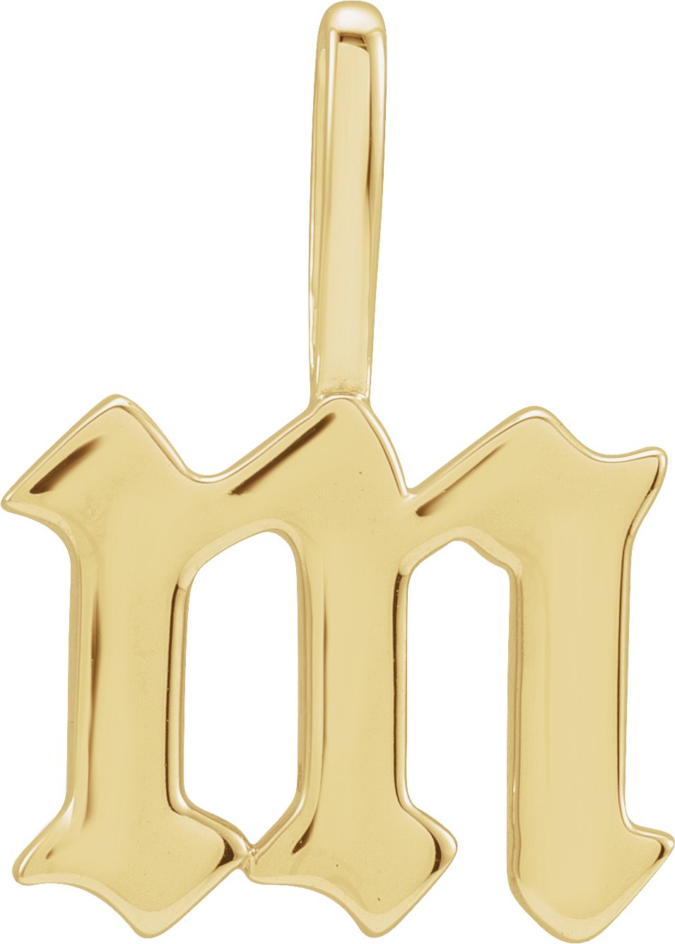 14K Yellow Gothic Initial M Charm or Pendant Ref 18484383