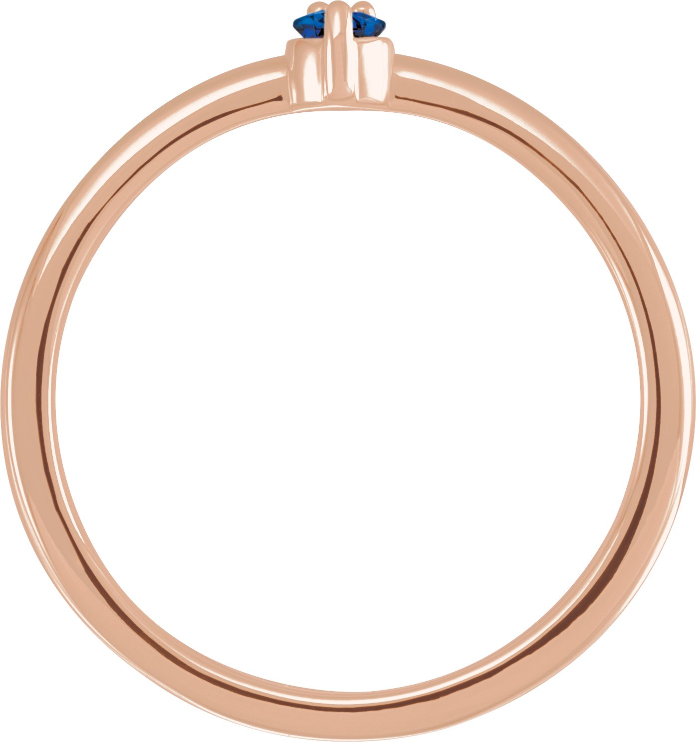 Alternative view of Natural Blue Sapphire And .015 Ct Natural Diamond Ring – 14K Rose Gold