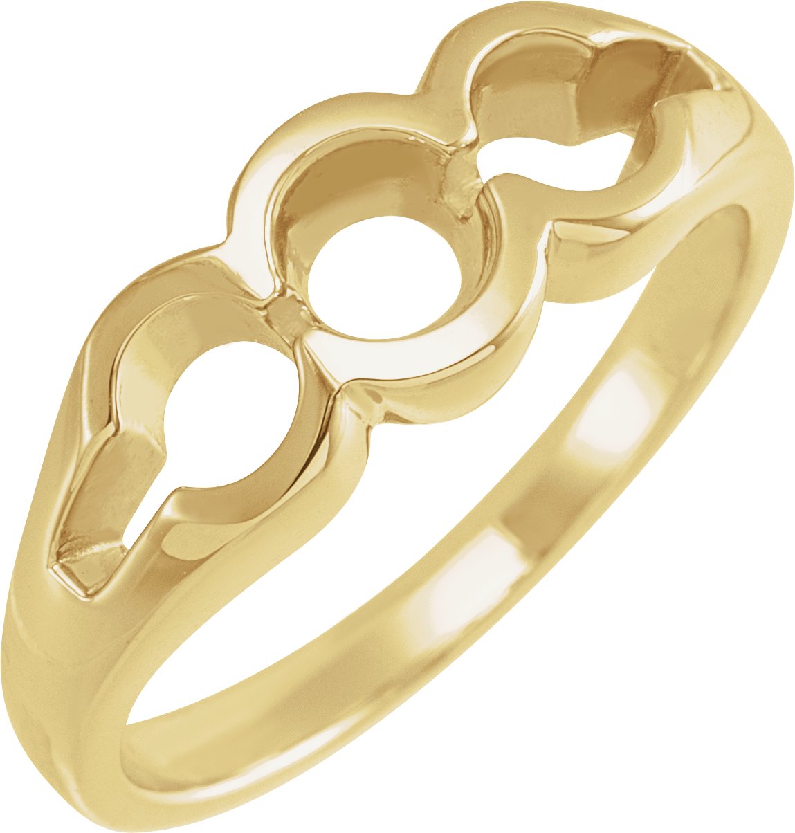 Bezel-Set Three-Stone Engagement Ring