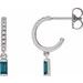Platinum Natural London Blue Topaz & .08 CTW Natural Diamond French-Set Hoop Earrings