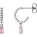 Sterling Silver Natural Pink Sapphire & .08 CTW Natural Diamond French-Set Hoop Earrings