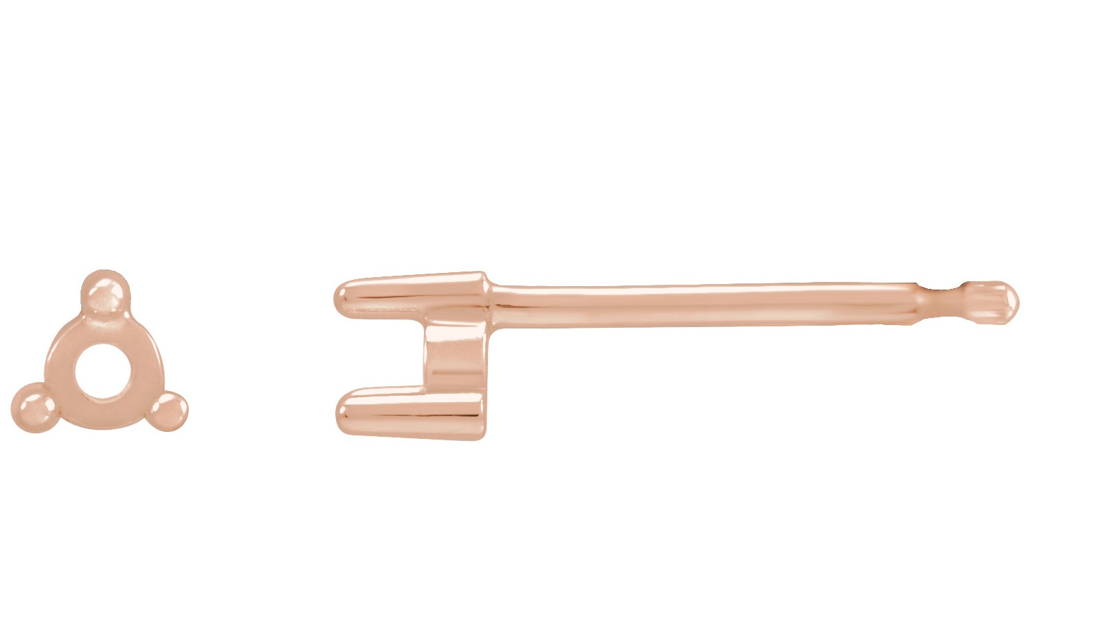 14K Rose 4 mm Round 3-Prong Earring Mounting