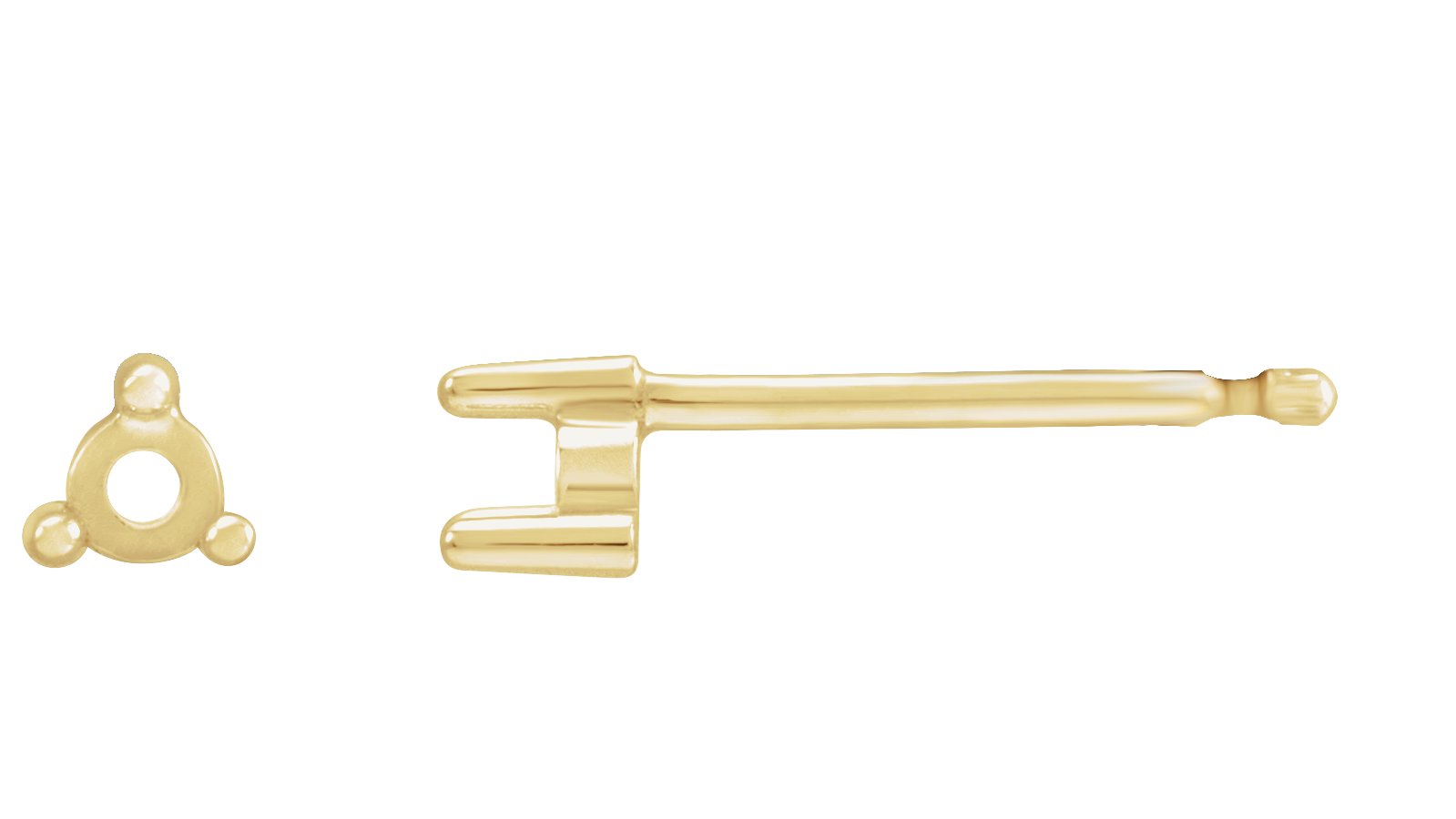14K Yellow 5 mm Round 3-Prong Earring Mounting