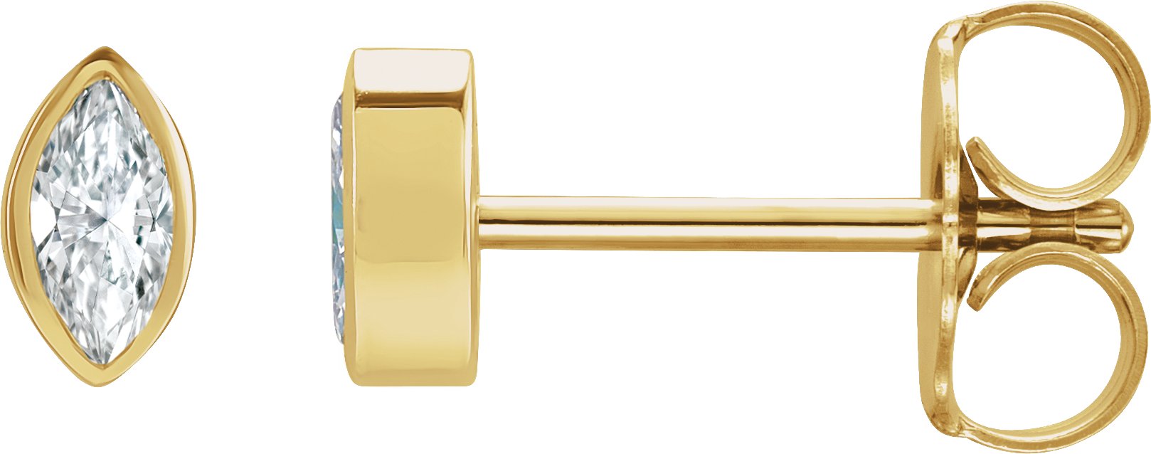 Marquise Bezel-Set Stud Earrings