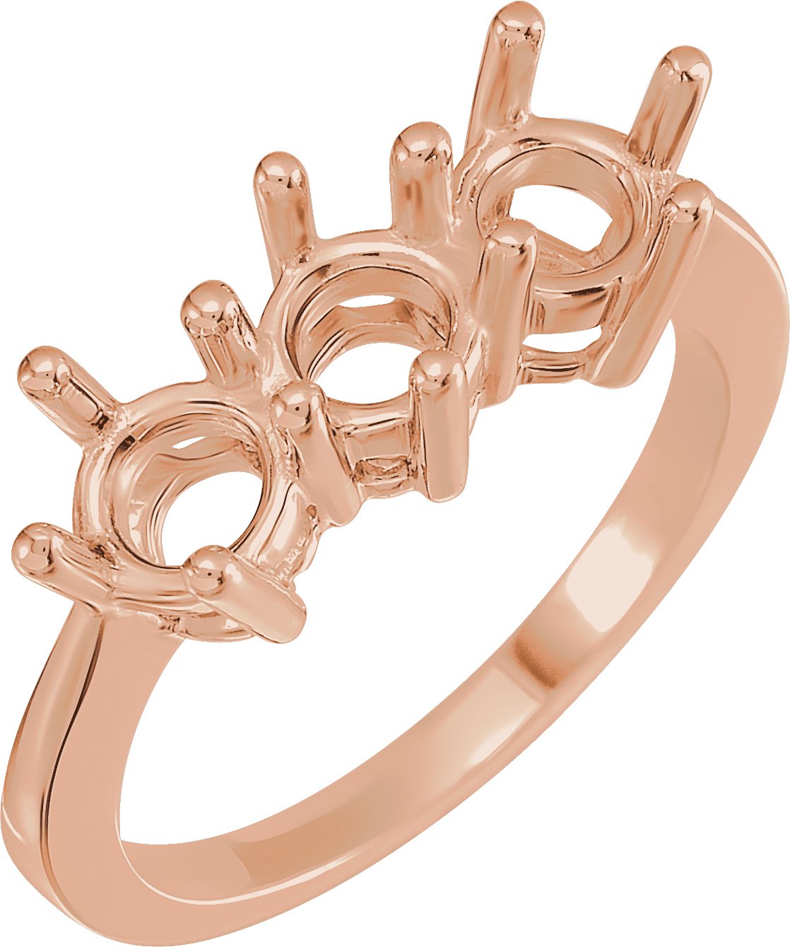 Three-Stone Anniversary Band - 10K Rose