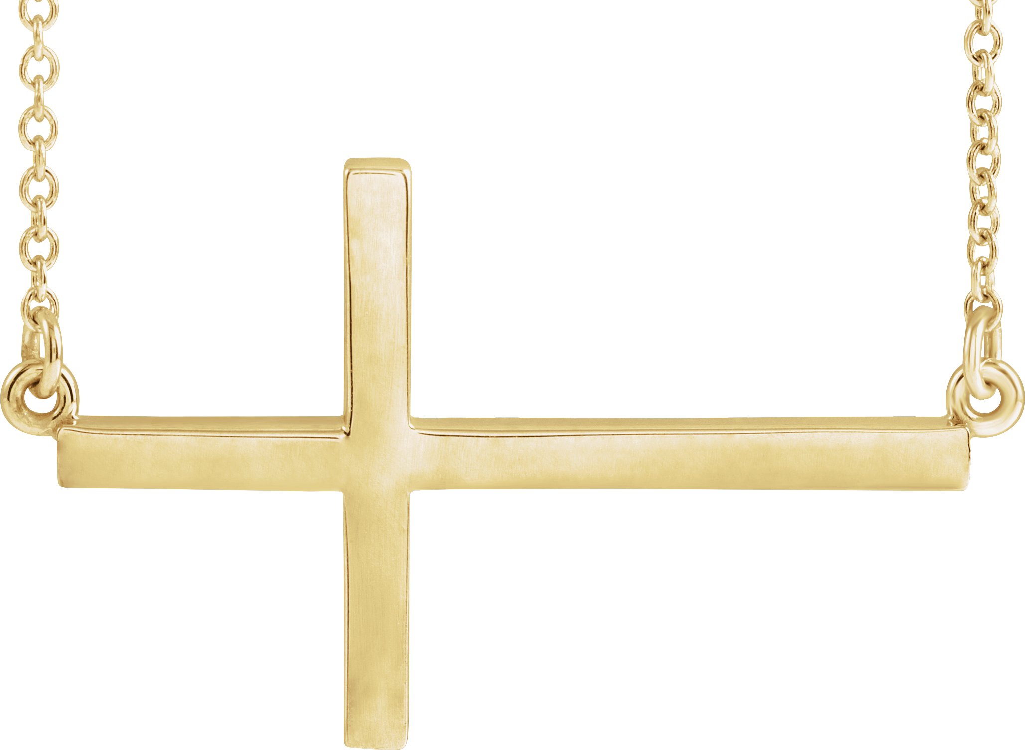 14K Yellow 28x16.2 mm Sideways Cross 16 18 inch Necklace Ref 3590736