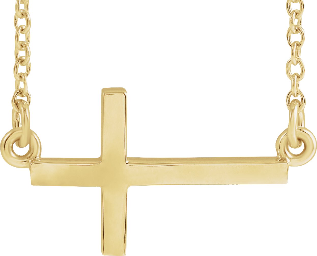 14K Yellow 17x9 mm Sideways Cross 16 18 inch Necklace Ref 4009225