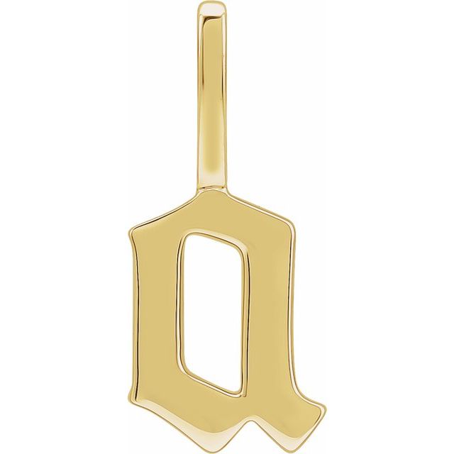 14K Yellow Gothic Initial A Charm/Pendant