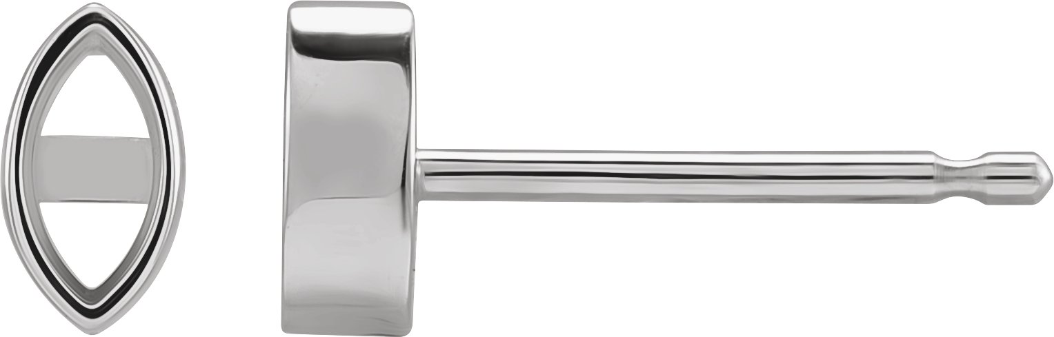 Platinum 5x3 mm Marquise Bezel-Set Earring Mounting