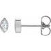 14K White 1/6 CTW Natural Diamond Solitaire Bezel-Set Earrings