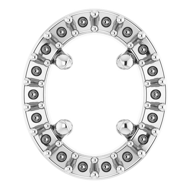 Oval Rose-Cut Halo-Style Pendant