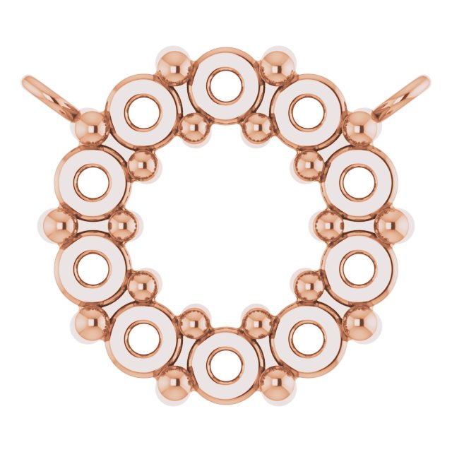 18K Rose 2 mm Round Cabochon Necklace Center