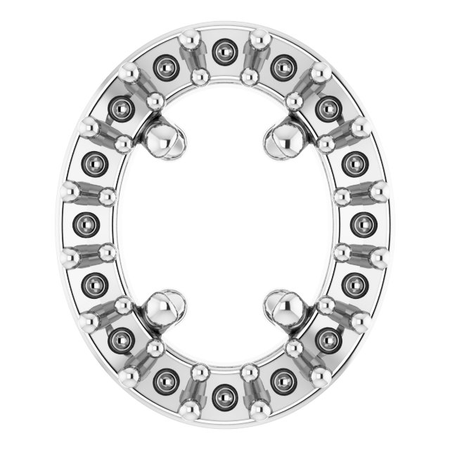 Oval Rose-Cut Halo-Style Pendant