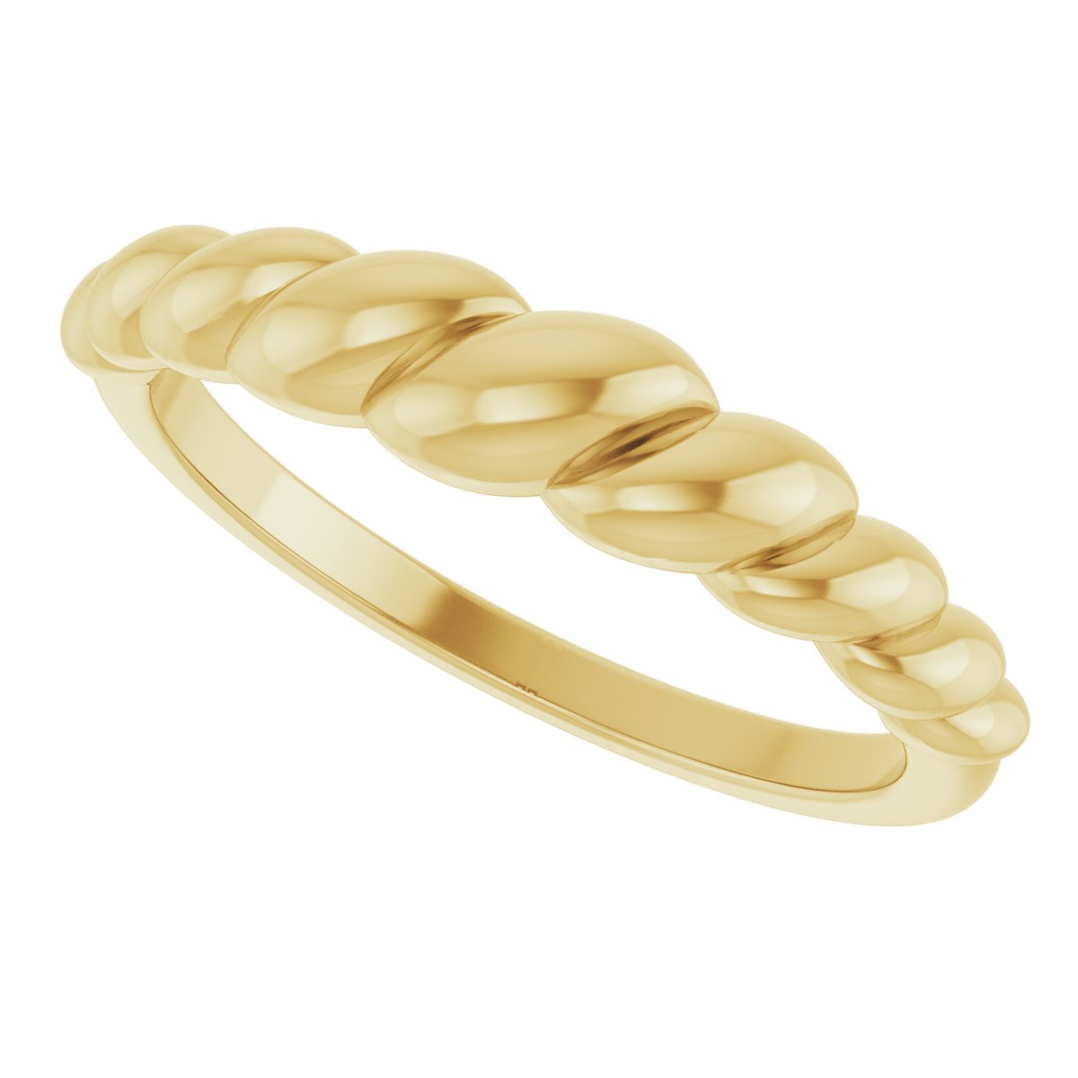 14K Yellow Rope Dome Ring