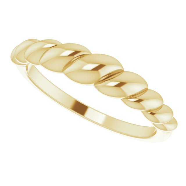 14K Yellow Rope Dome Ring
