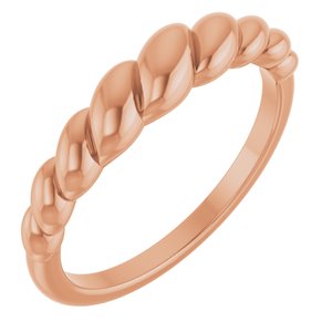 14K Rose Rope Dome Ring