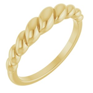 10K Yellow Rope Dome Ring