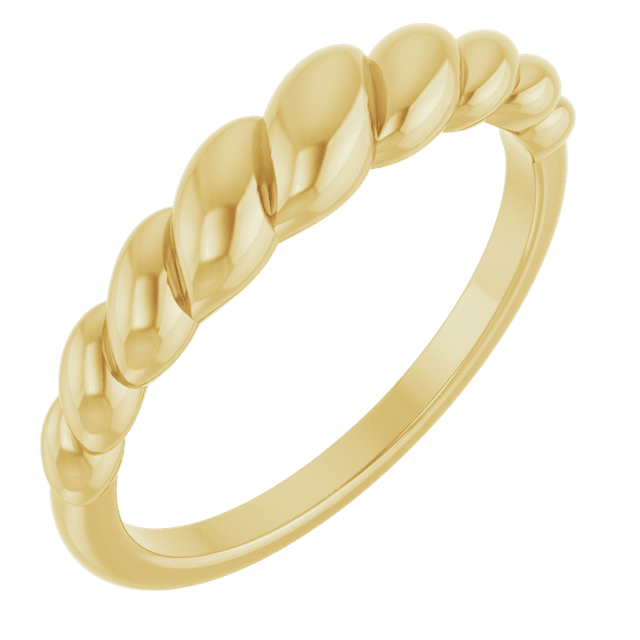 14K Yellow Rope Dome Ring