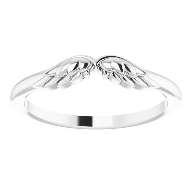 14K White Stackable Angel Wings Ring