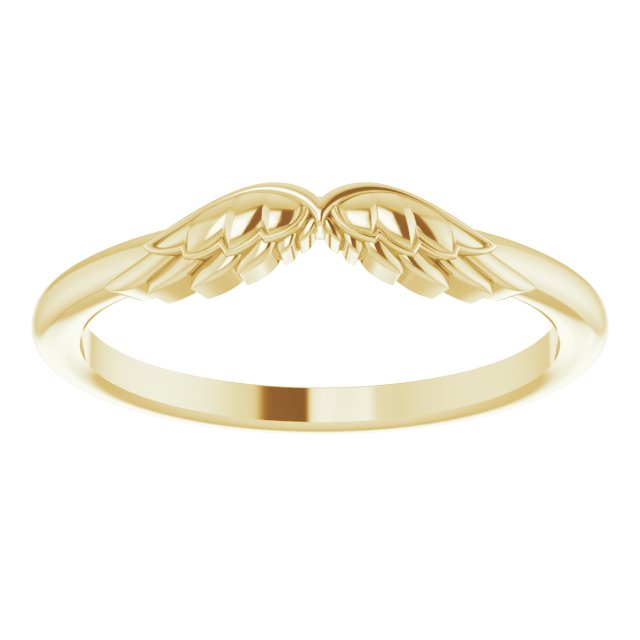 14K Yellow Stackable Angel Wings Ring