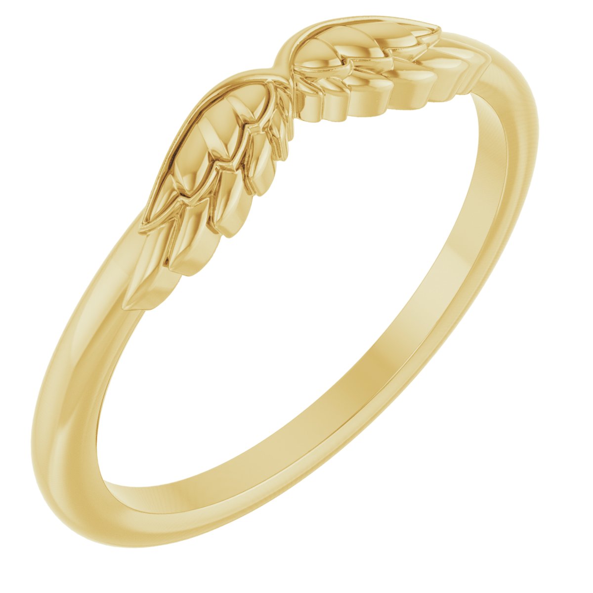 14K Yellow Stackable Angel Wings Ring Ref 18646202