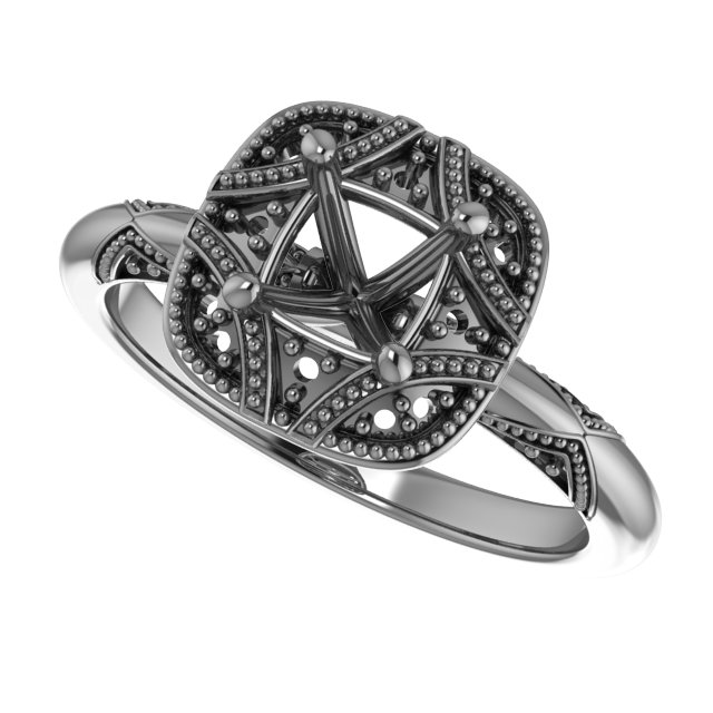 6x4 mm Oval Engagement Ring Mounting view 5