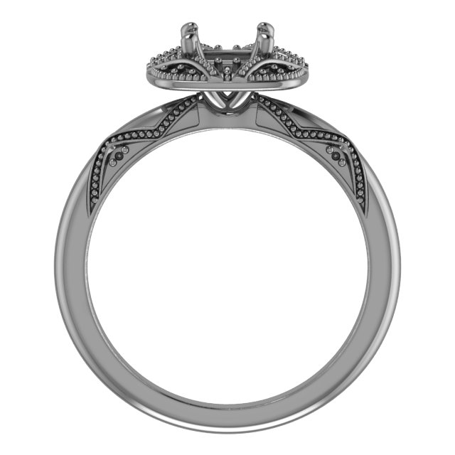 6x4 mm Oval Engagement Ring Mounting view 2