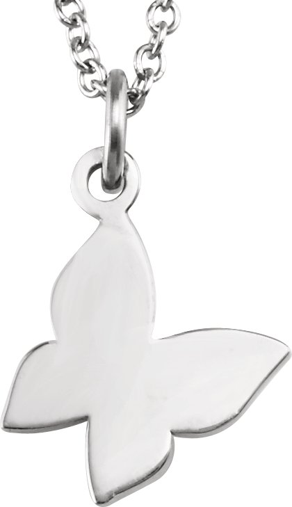 14K White Tiny Posh® Butterfly 16-18" Necklace 