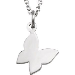 Sterling Silver Tiny Posh® Butterfly 16-18" Necklace 