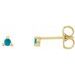 14K Yellow 4 mm Round Natural Turquoise Earrings