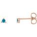 14K Rose 3 mm Round Natural Turquoise Earrings