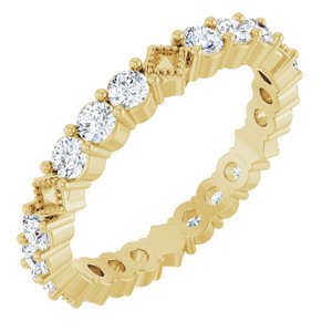 14K Yellow 1 1/4 CTW Natural Diamond Stackable Eternity Band Size 7