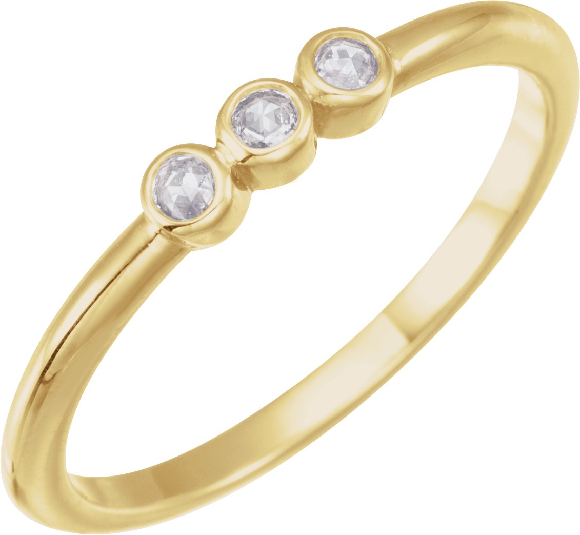 14K Yellow .09 CTW Rose-Cut Natural Diamond Stackable Ring