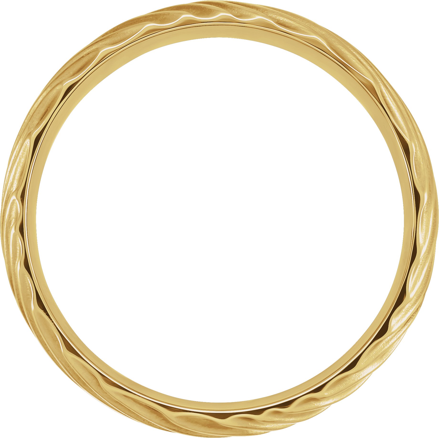 Alternative view of Textured Band – 14K Yellow Gold