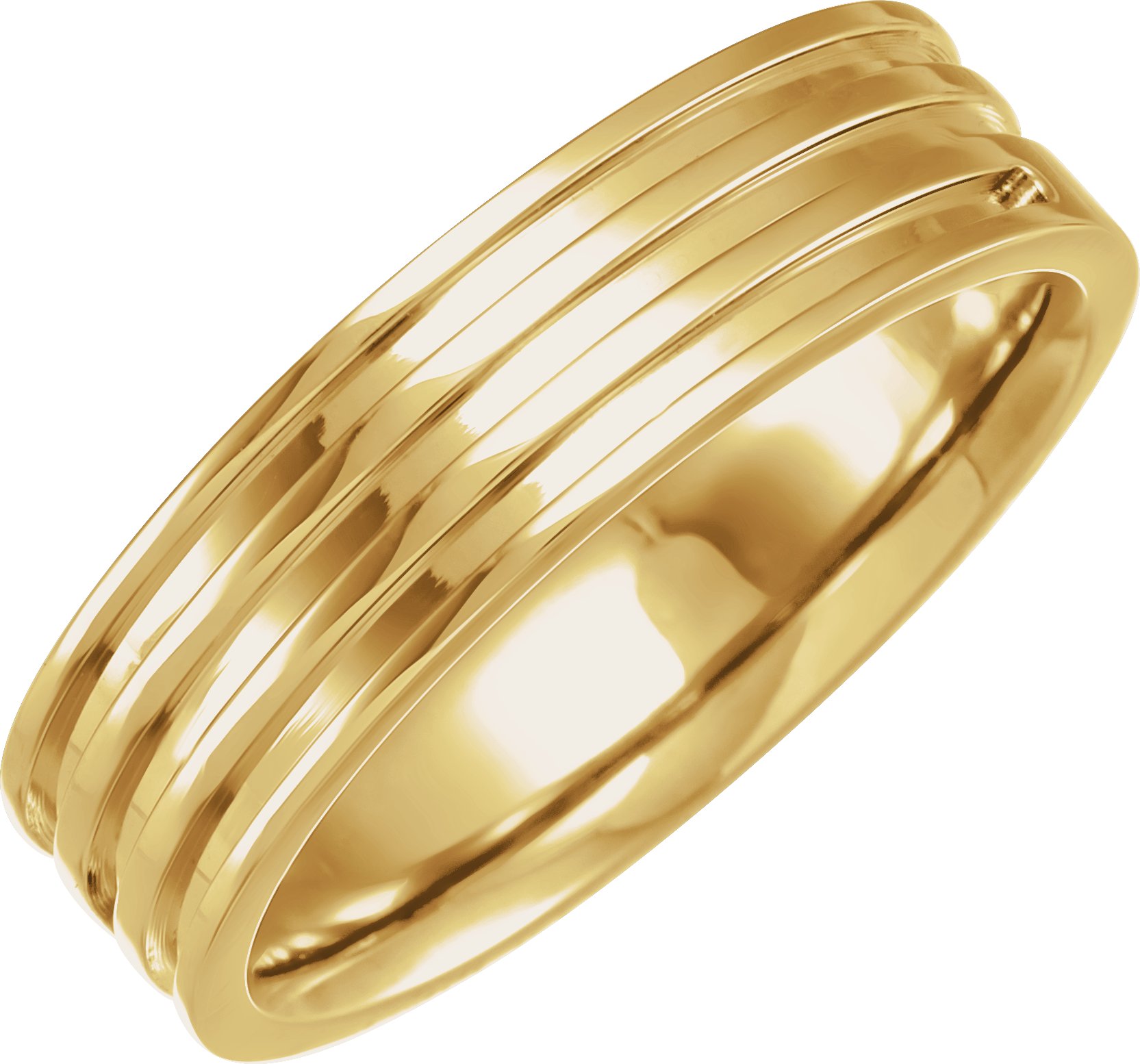 14K Yellow Grooved Band